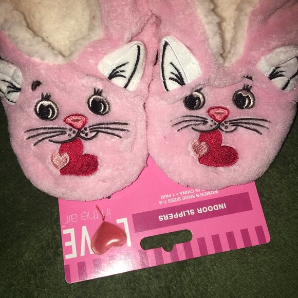 Indoor Slippers Size 7-8 Pink Kitten - Picture 3 of 5